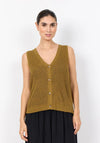 Soyaconcept Knitted Button Down Cardigan, Olive Green