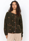 Soyaconcept Hanne Embroidered Borg Style Jacket, Green