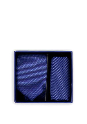Spagnolo Boys Tie and Pocket Square Set, Blue