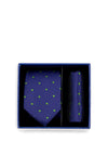 Spagnolo Boys Polka Dot Tie and Pocket Square Set, Navy