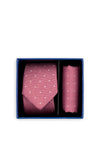 Spagnolo Boys Polka Dot Tie and Pocket Square Set, Red