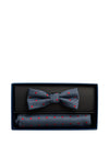 Spagnolo Boys Dot Bow Tie and Pocket Square Set, Navy