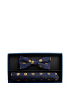 Spagnolo Boys Emoji Bow Tie and Pocket Square Set, Navy