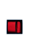 Spagnolo Boys Tie and Pocket Square Set, Red