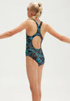 Speedo Girls Hyperboom Medalist Swimsuit, Black Multi