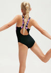 Speedo Girls Hyperboom Muscleback Swimsuit, Navy and Lilac