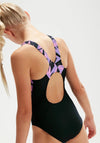 Speedo Girls Hyperboom Muscleback Swimsuit, Navy and Lilac