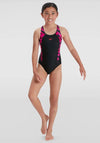 Speedo Girls Hyperboom Muscleback Swimsuit, Black