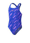 Speedo Girls Hyperboom Print Swimsuit, Purple