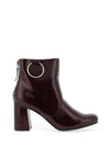 Sprox Ring Detail Heeled Ankle Boots, Burgundy