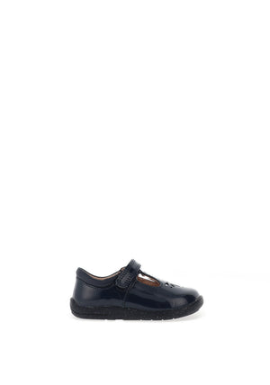 Start Rite Baby Girls Patent Puzzle T-Bar Shoe, Navy