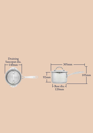 Stellar Profile 0.8 Litre 14cm Draining Saucepan