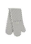 Stellar Striped Double Oven Glove, Grey and White