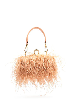 Zen Collection Feather Clutch Bag, Dusty Pink