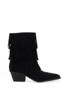 Zen Collection Faux Suede Tassel Boots, Black