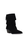 Zen Collection Faux Suede Tassel Boots, Black