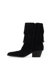 Zen Collection Faux Suede Tassel Boots, Black