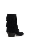Zen Collection Faux Suede Tassel Boots, Black