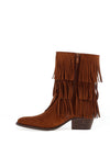 Zen Collection Faux Suede Tassel Boots, Tan