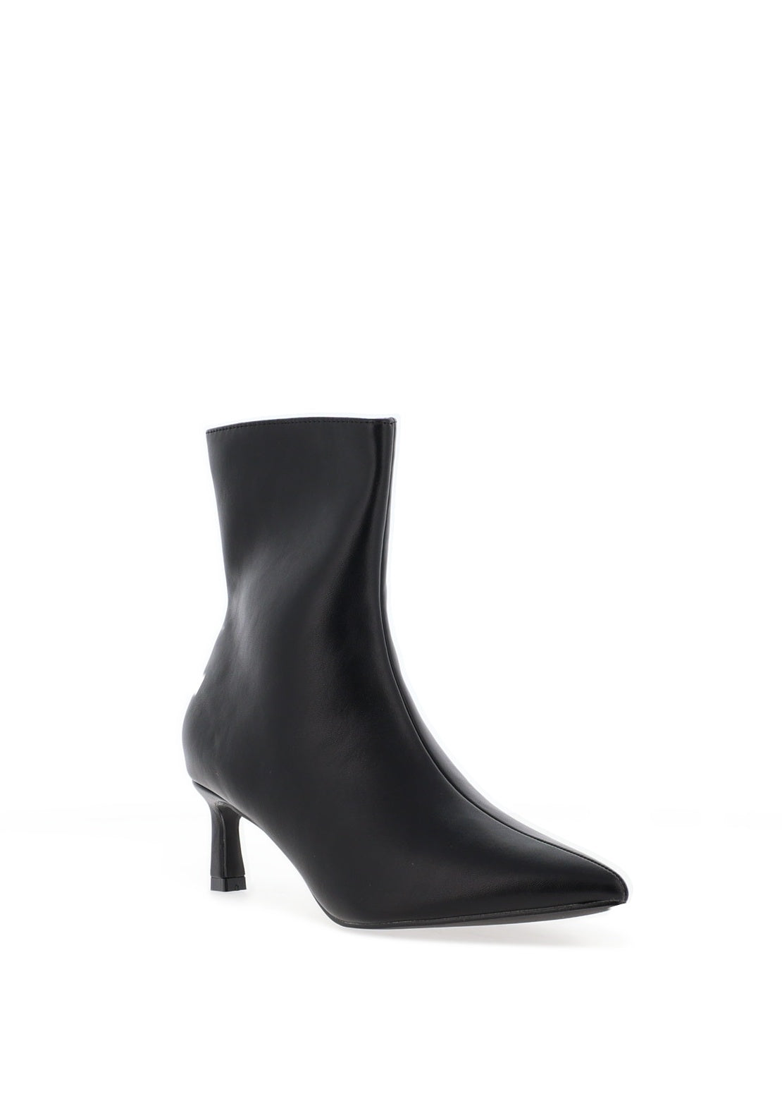 Zen Collection Faux Leather Heeled Boots, Black