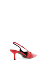Zen Collection Faux Patent Sling Back Heeled Shoes, Red