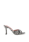 Zen Collection Zebra Printed Heeled Mules, Black & White