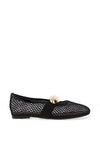 Zen Collection Semi Sheer Mesh Ballet Flats, Black
