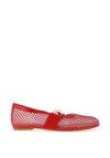 Zen Collection Semi Sheer Mesh Ballet Flats, Red