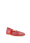 Zen Collection Semi Sheer Mesh Ballet Flats, Red