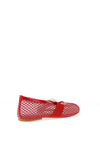 Zen Collection Semi Sheer Mesh Ballet Flats, Red