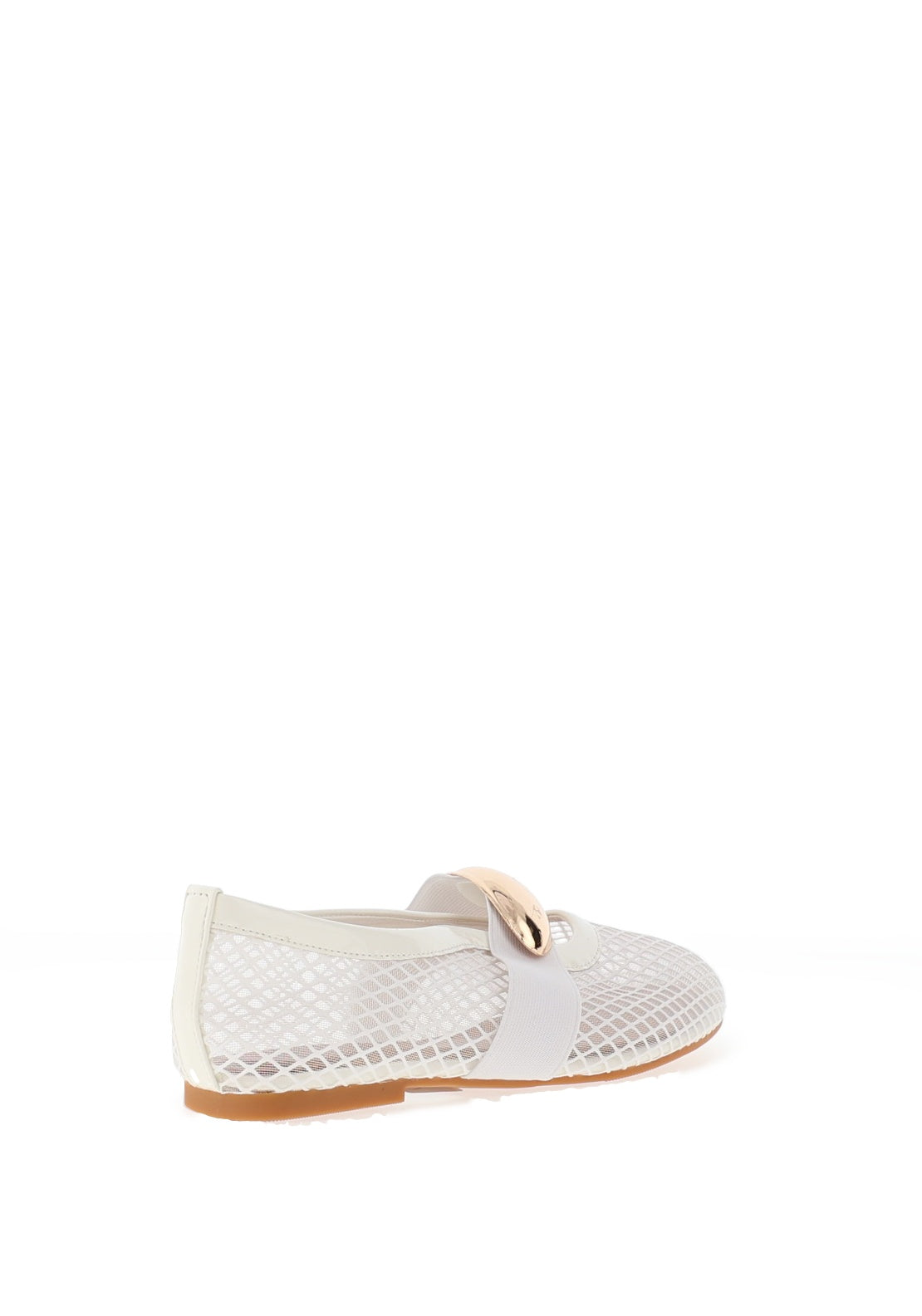 Zen Collection Semi Sheer Mesh Ballet Flats, White