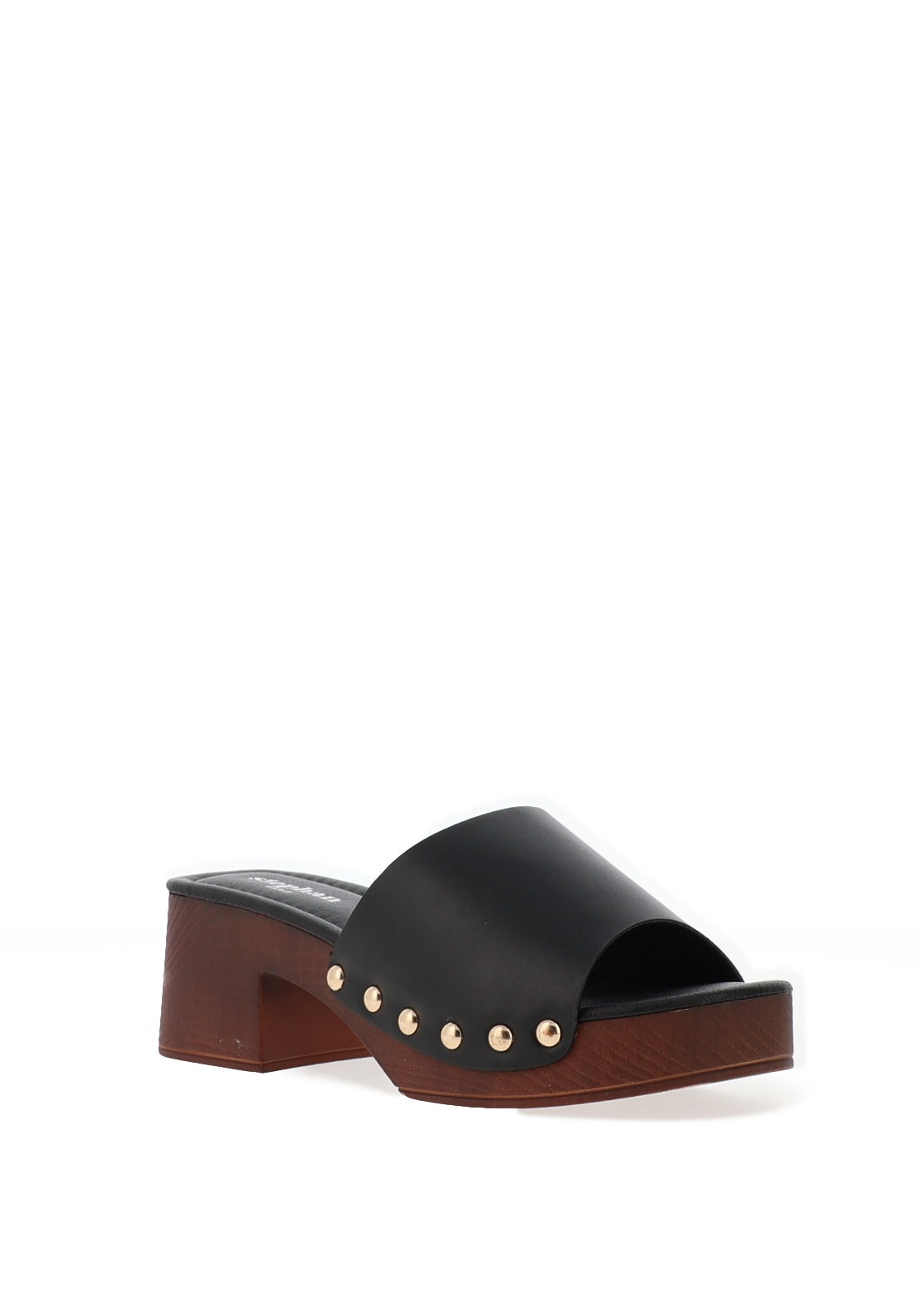 Zen Collection Mid Heeled Clog Sandals, Black