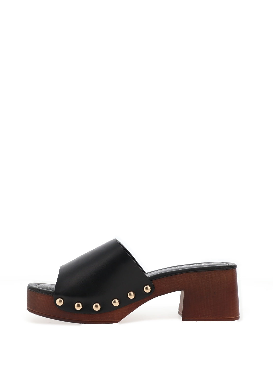 Zen Collection Mid Heeled Clog Sandals, Black