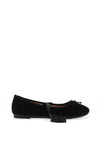 Zen Collection Ankle Tie Ribbon Ballet Flats, Black