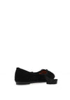 Zen Collection Ankle Tie Ribbon Ballet Flats, Black