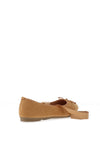 Zen Collection Ankle Tie Ribbon Ballet Flats, Tan
