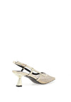 Zen Collection Diamante Mesh Sling Back Low Heels, Gold