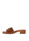 Zen Collection Chunky Low Heeled Mules, Tan