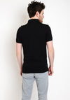 StilPark Contrast Placket Polo Shirt, Black