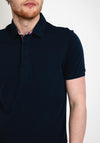StilPark Contrast Placket Polo Shirt, Navy