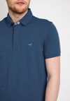 StilPark Contrast Placket Polo Shirt, Indigo