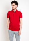 StilPark Contrast Placket Polo Shirt, Rouge Red