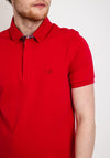 StilPark Contrast Placket Polo Shirt, Rouge Red