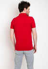 StilPark Contrast Placket Polo Shirt, Rouge Red