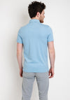 StilPark Contrast Placket Polo Shirt, Sky Blue