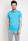 StilPark Contrast Placket Polo Shirt, Turquoise