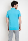StilPark Contrast Placket Polo Shirt, Turquoise