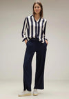 Street One Satin Stripe Blouse, Lucid White