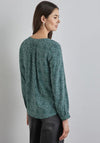 Street One Geometric Print Blouse, Green