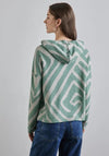 Street One Geometric Print Hoodie, Green